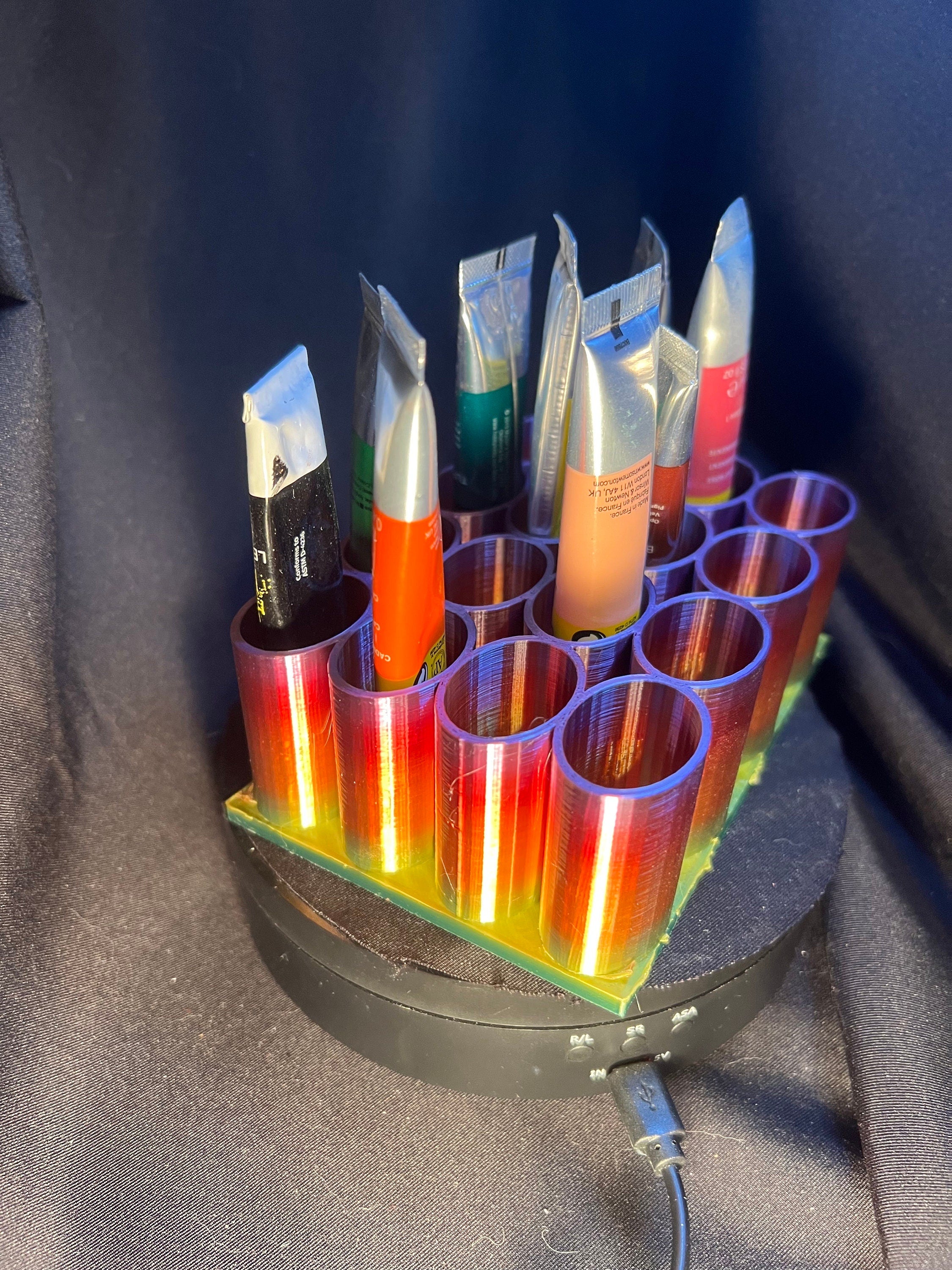 Acrylic Paint Tube Holder: 16 Slot Organizer. For 12 ml / .4 oz tubes.