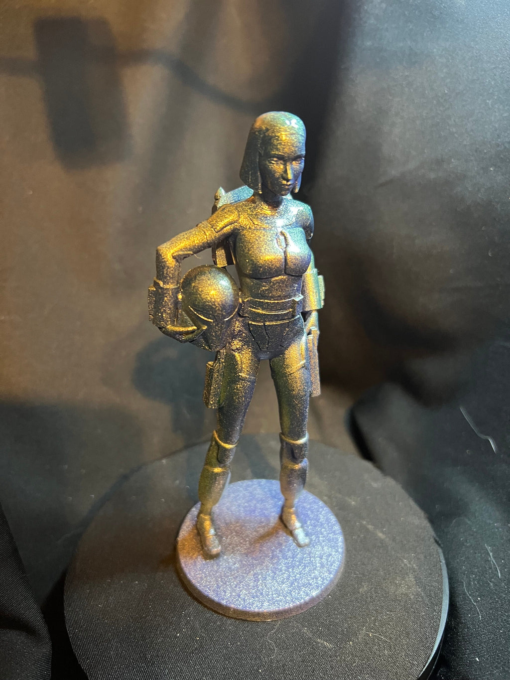 Space Bounty Hunter Figure / Science Fiction Woman Figurine