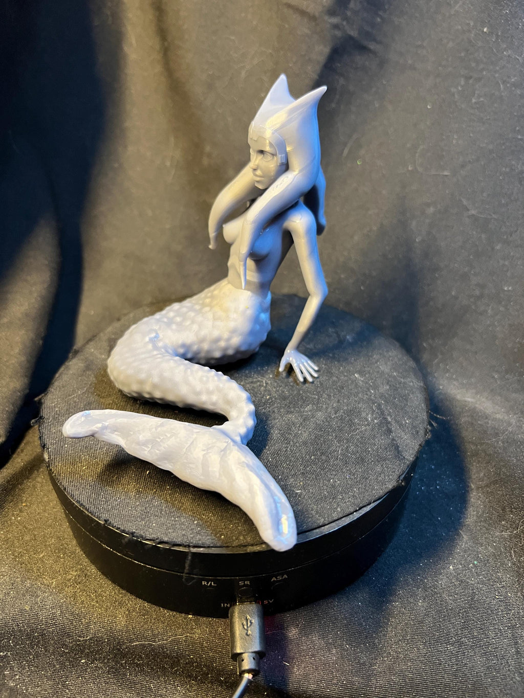 Orange Space Alien Mermaid: Unpainted 3D Model (4 inches)