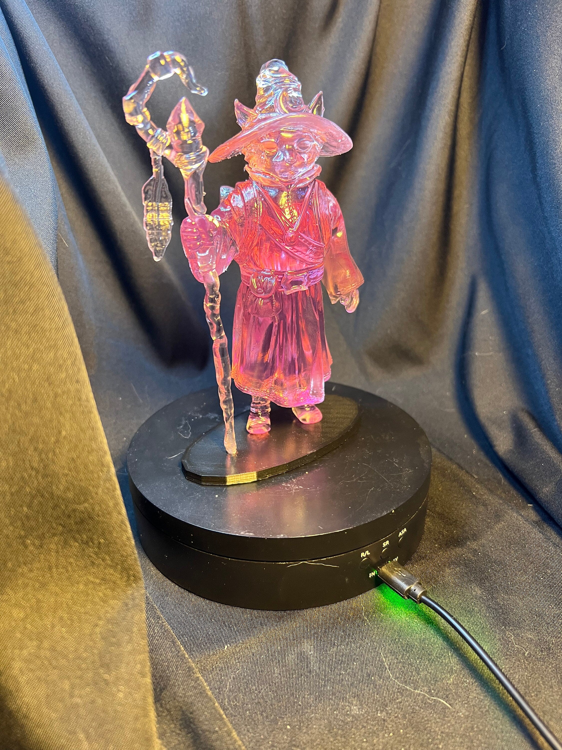 Cat Wizard Figure / Fantasy Mage Figurine