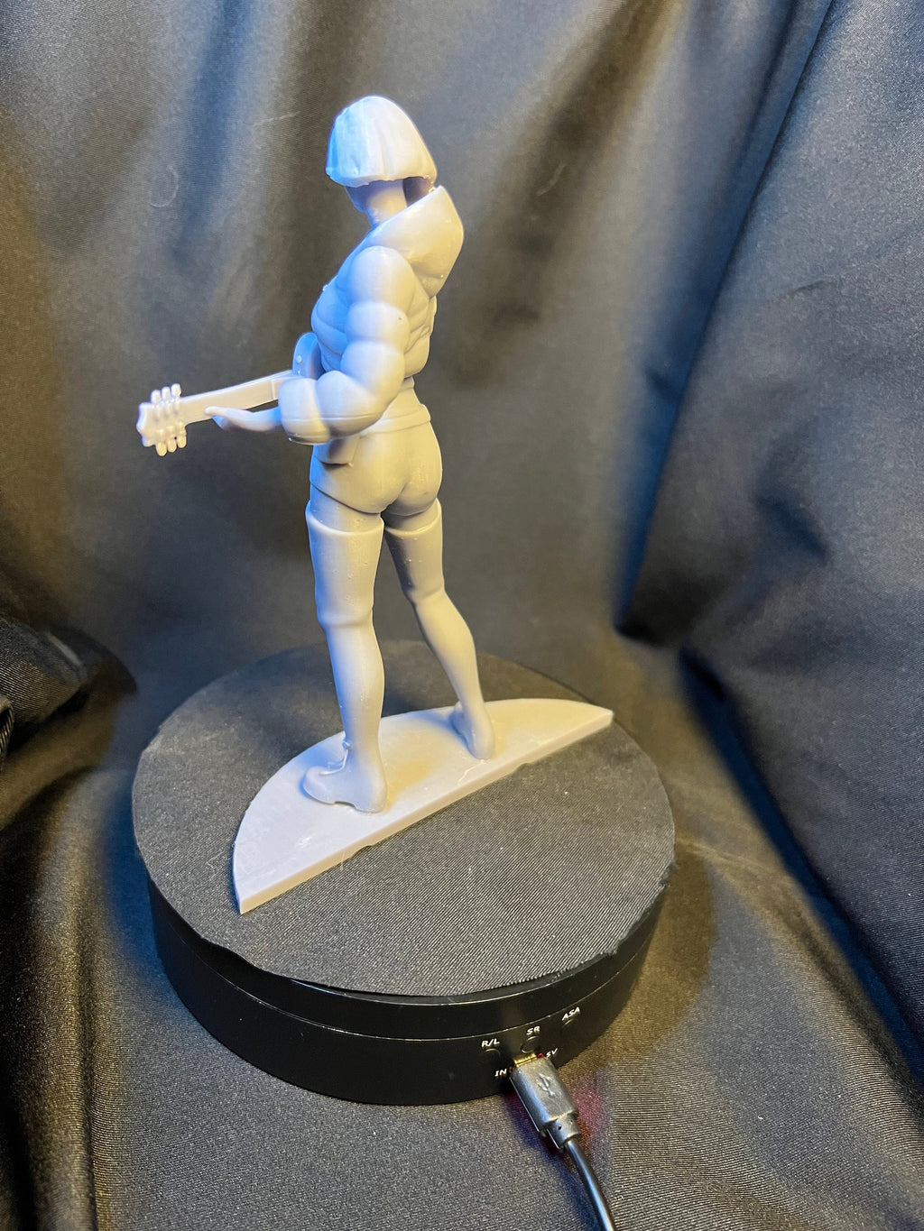 Guitar Girl 3D Print Figurine, Rock Star Decor