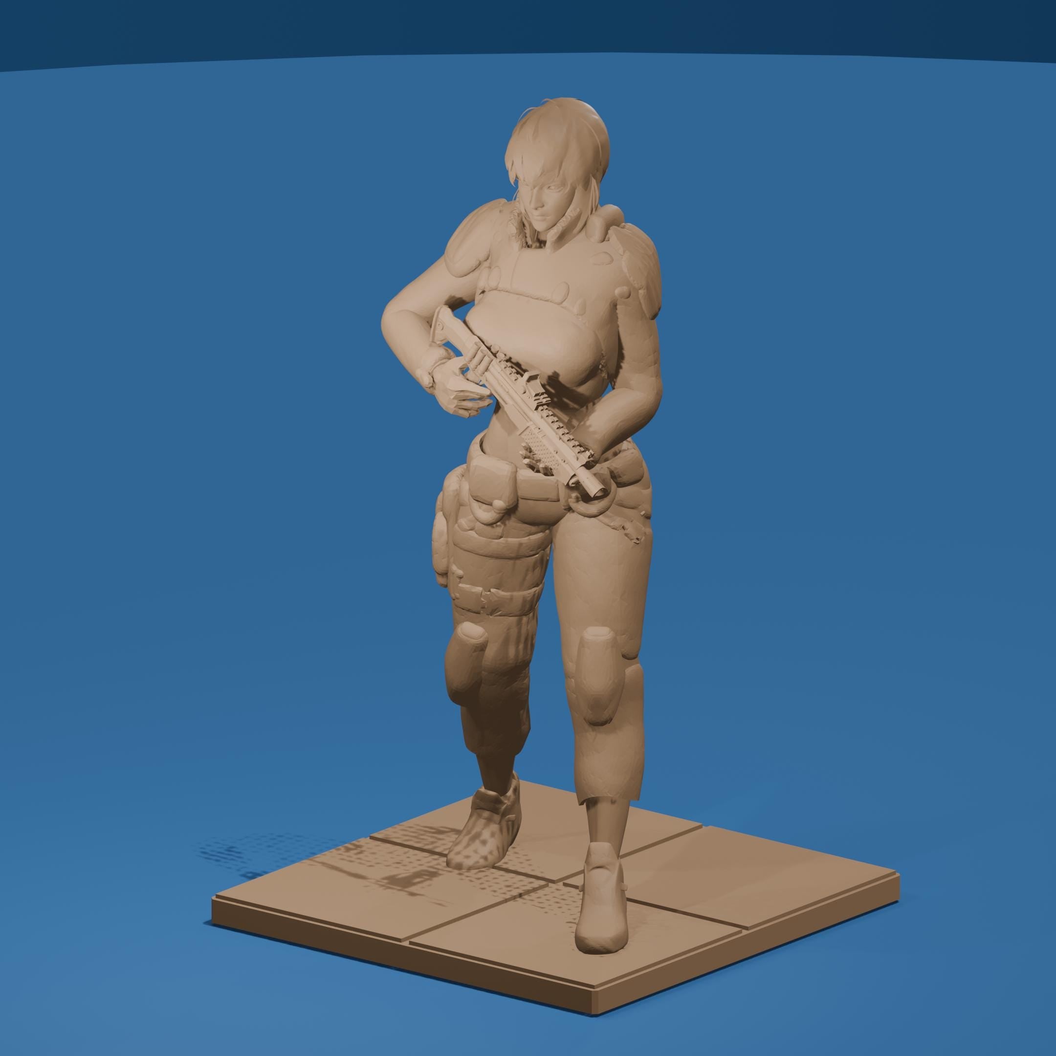 Futuristic Fighter Woman with Shotgun