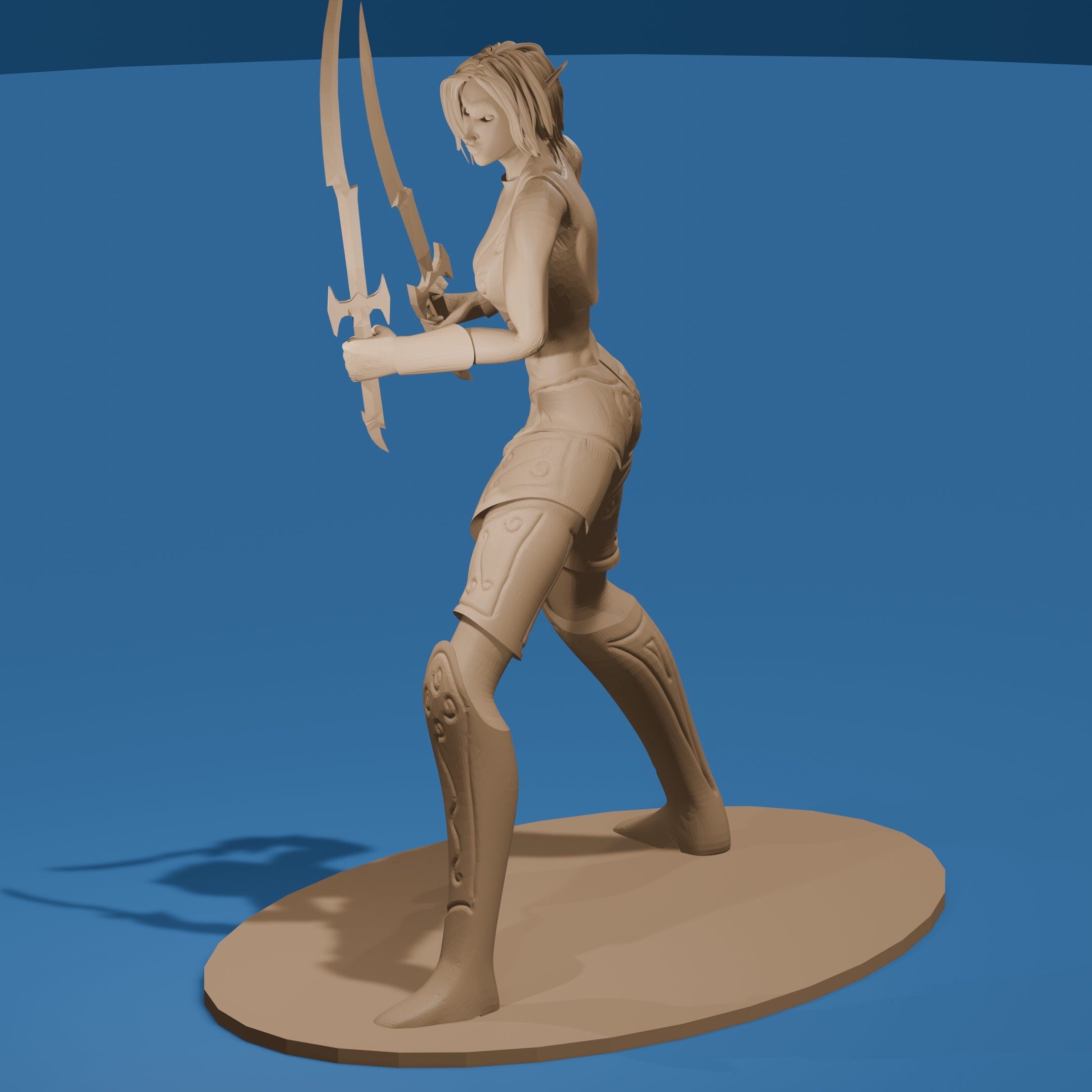 Dark Elf Warrior / Fantasy Elf Woman Figure