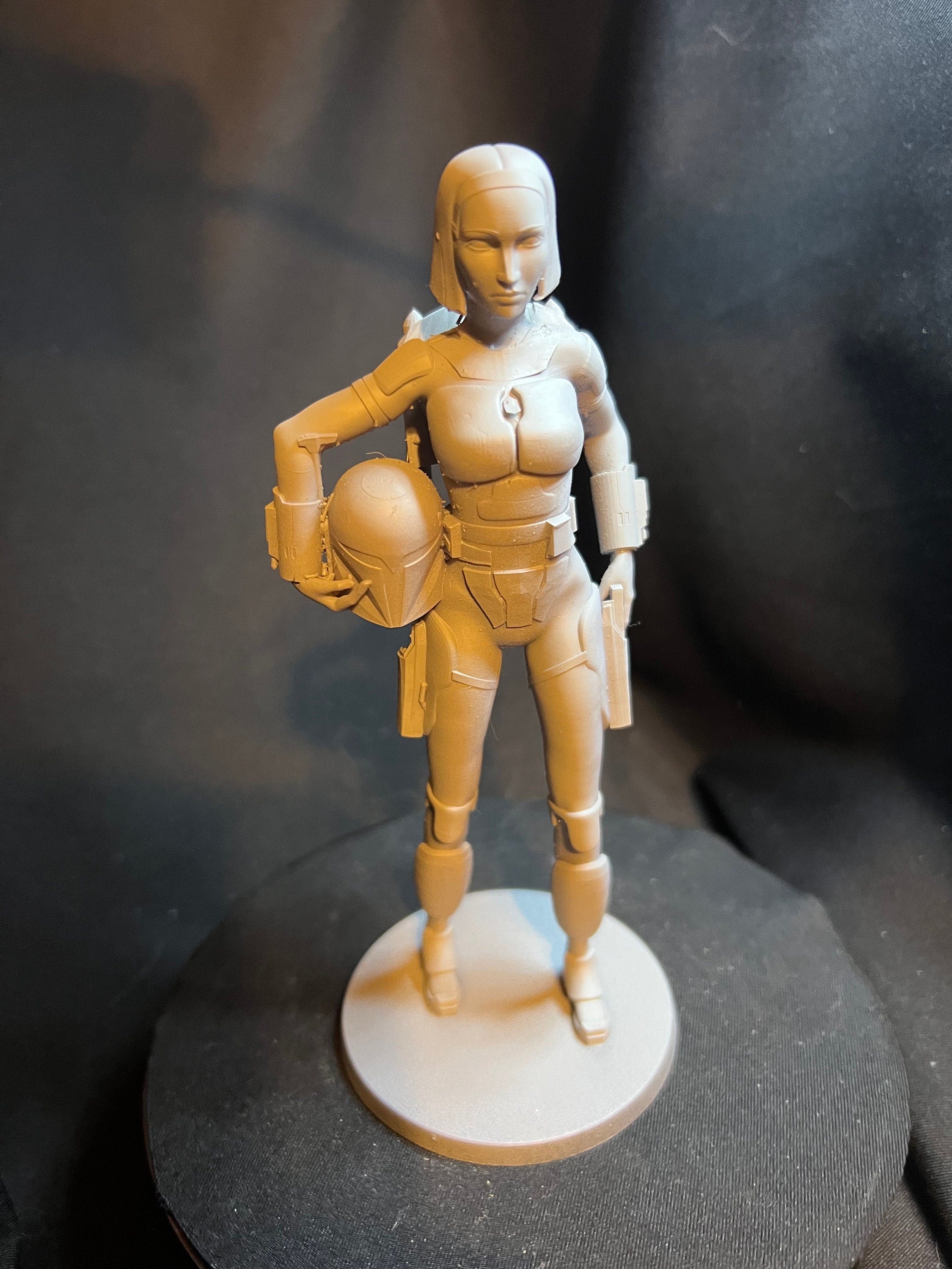 Space Bounty Hunter Figure / Science Fiction Woman Figurine