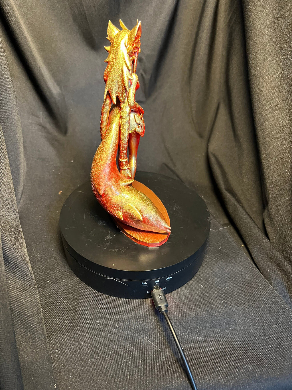 3D Printed Fox Girl Figurine: Whimsical Fantasy Decor