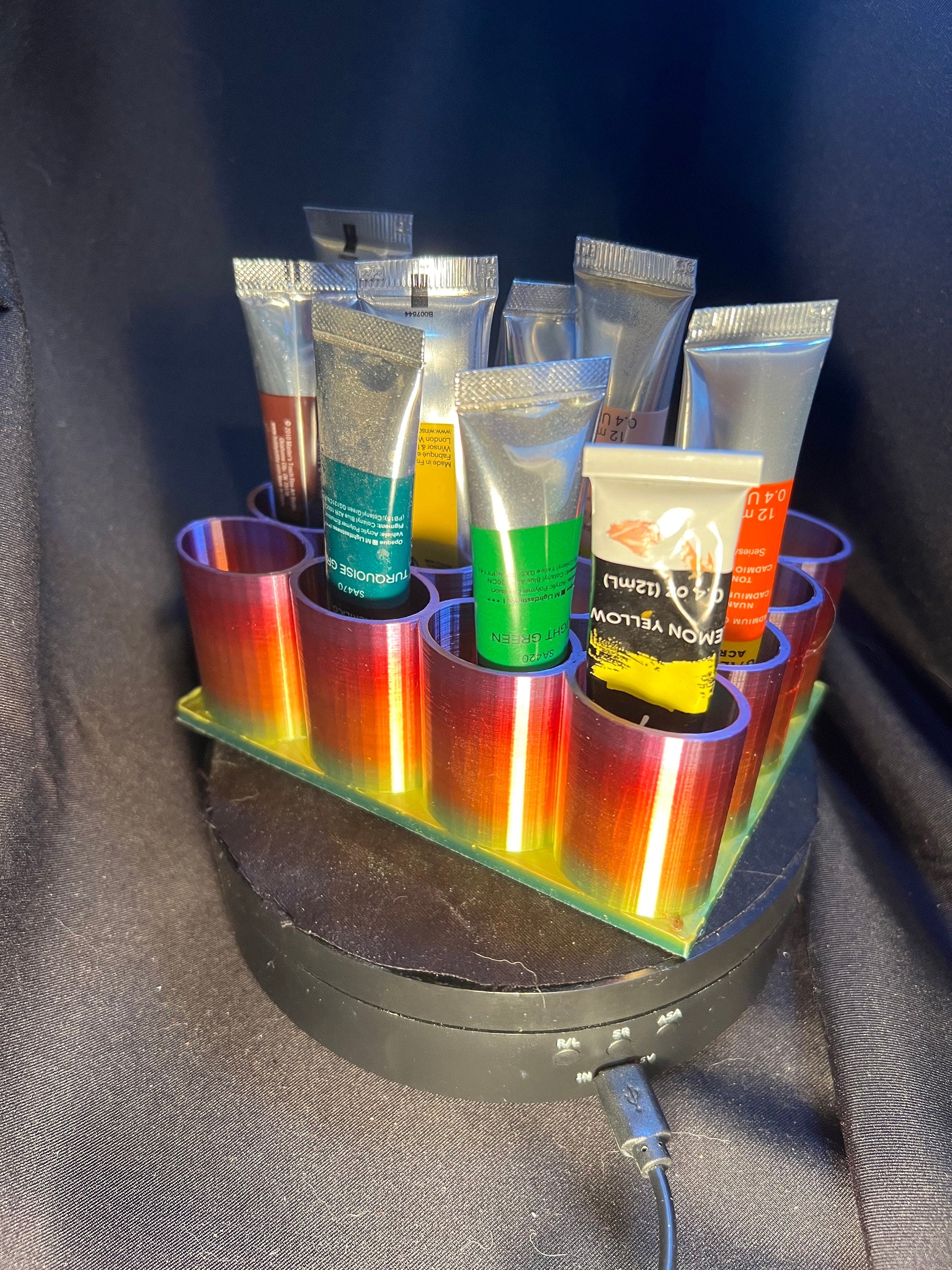 Acrylic Paint Tube Holder: 16 Slot Organizer. For 12 ml / .4 oz tubes.