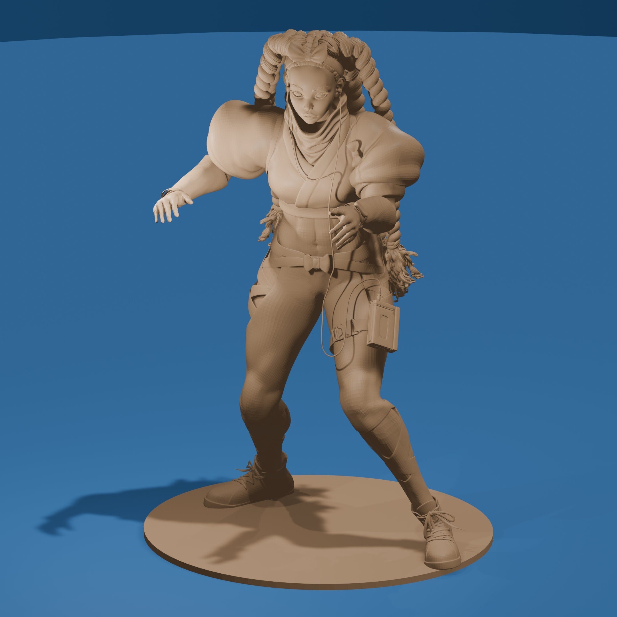 Kimberly Fighting Girl Figure / Woman with Braids from Street Fighter