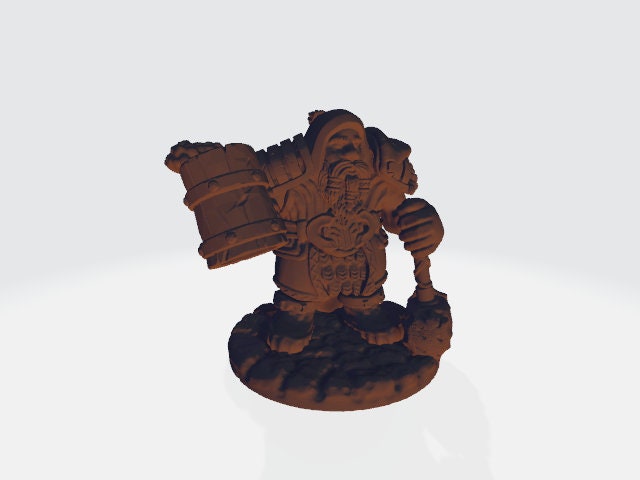 Beer-Drinking Dwarf Warrior / Fantasy Dwarven Figure