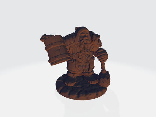 Beer-Drinking Dwarf Warrior / Fantasy Dwarven Figure