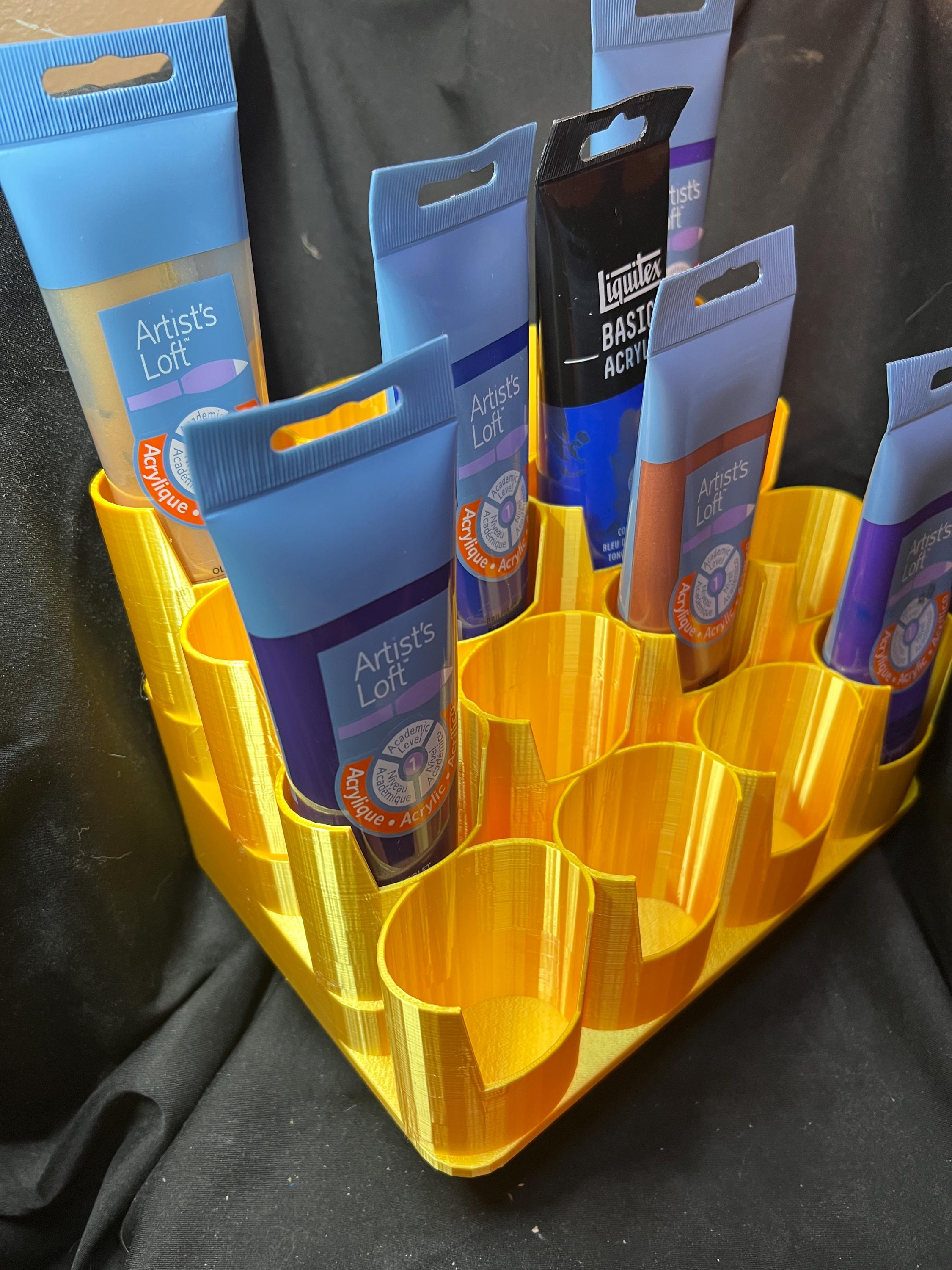 16 Slot Stepped Paint Tube Holder for 4 oz/120 ml Tubes