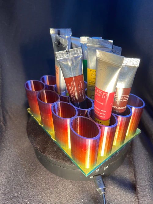 Acrylic Paint Tube Holder: 16 Slot Organizer. For 12 ml / .4 oz tubes.
