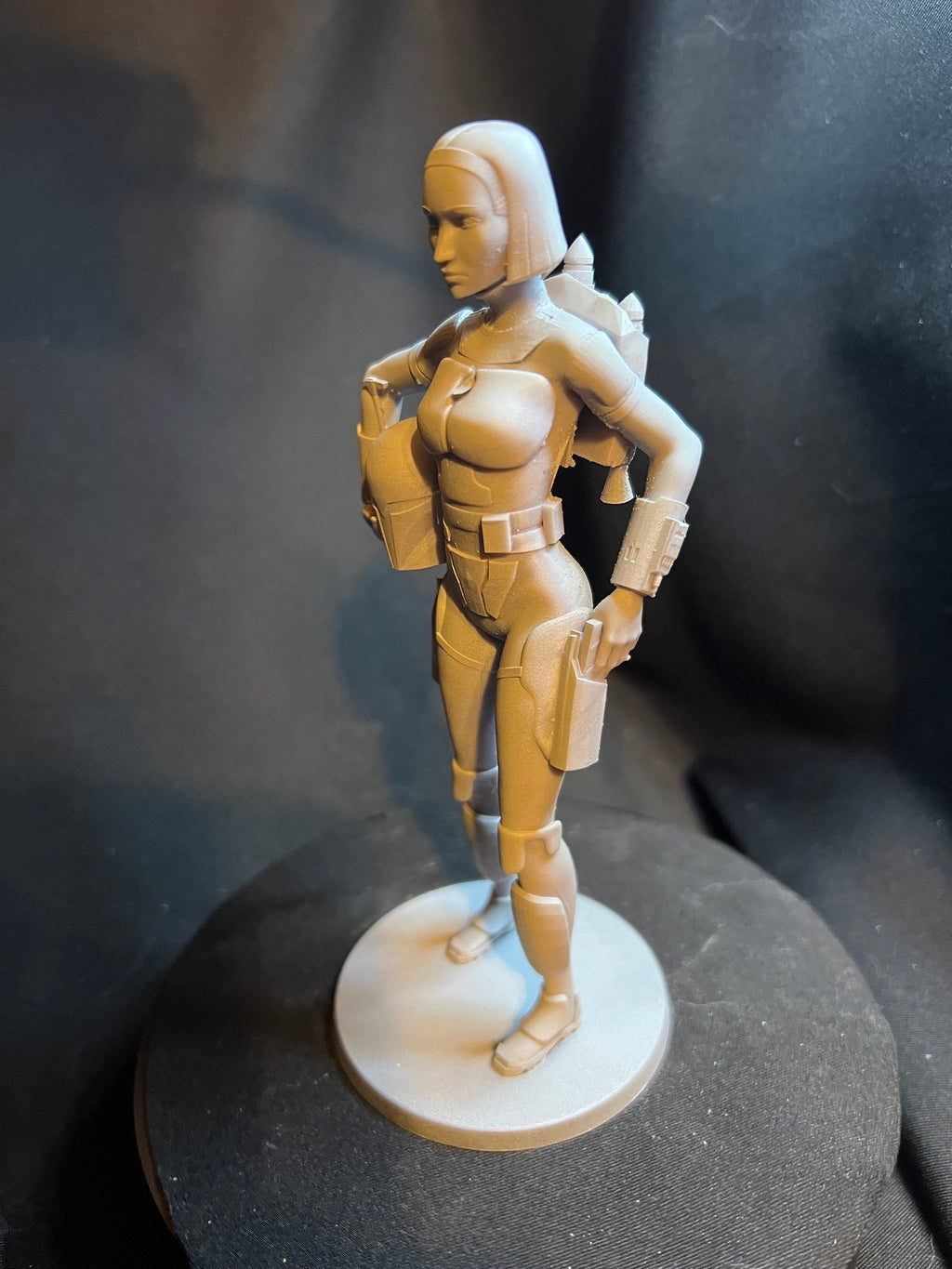 Space Bounty Hunter Figure / Science Fiction Woman Figurine