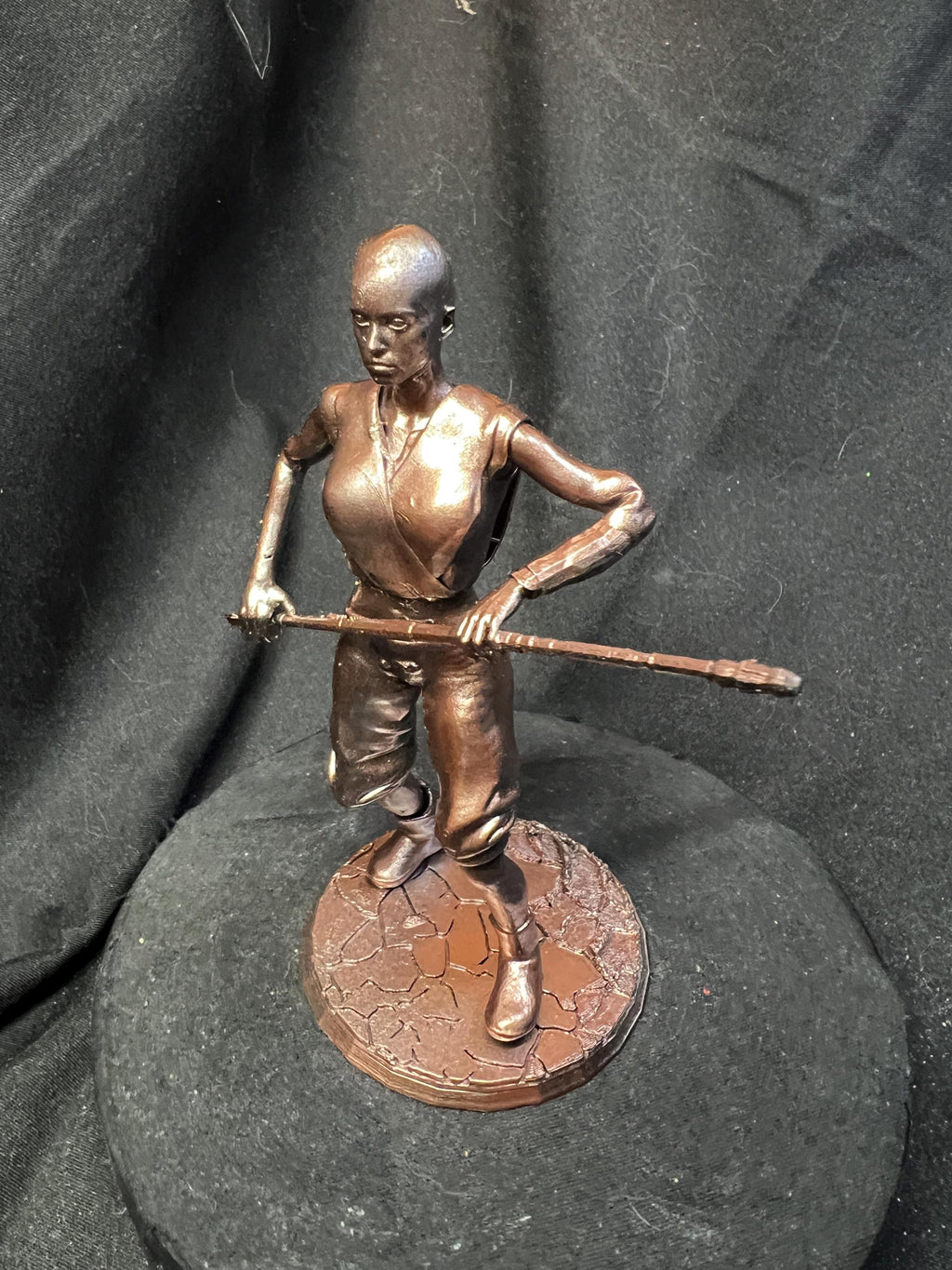Wasteland Fighter Woman with Staff Post-Apocalyptic Model