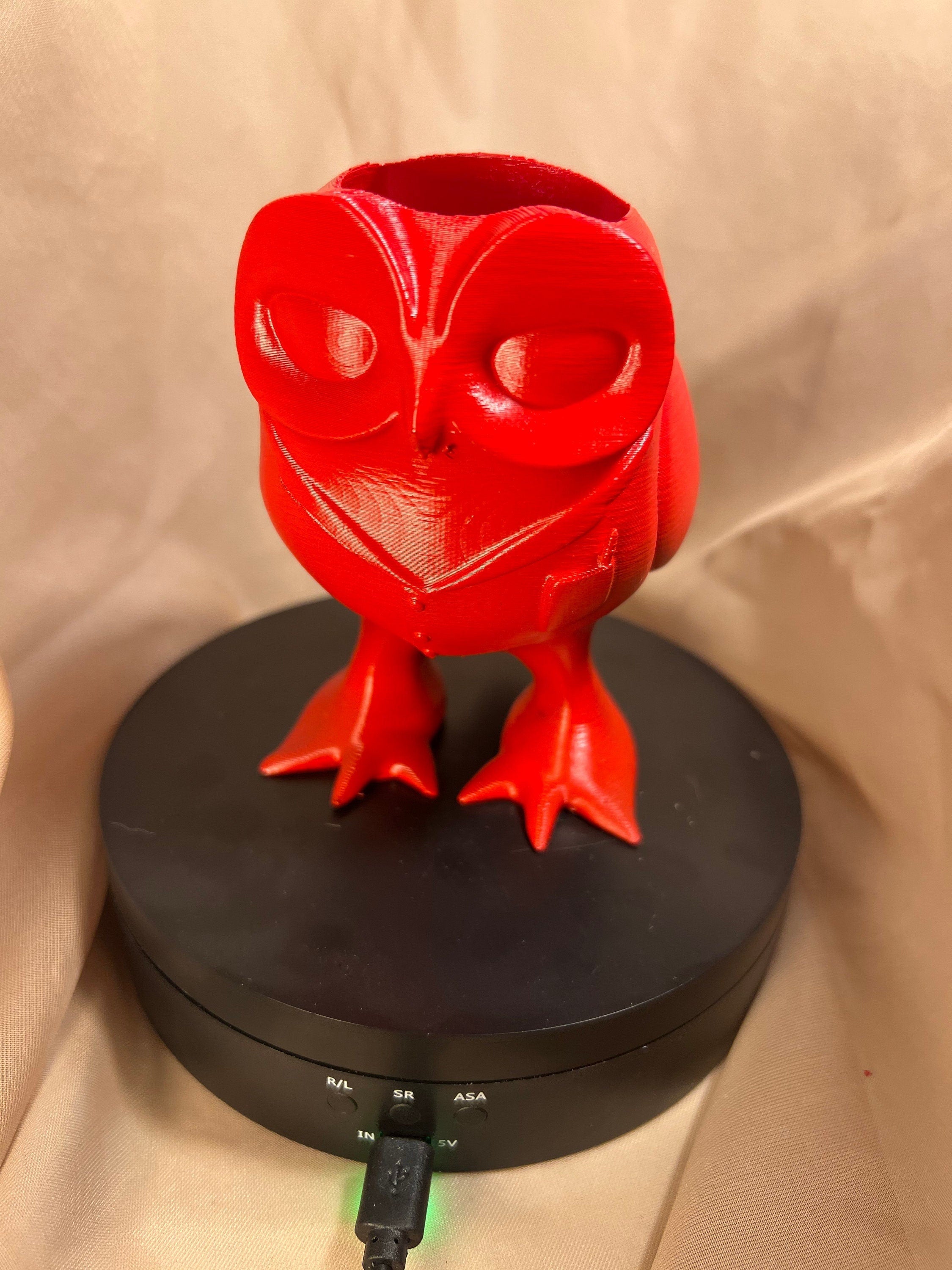 Owl Desk Organizer, Pen Brush Holder, 4.5" Tall