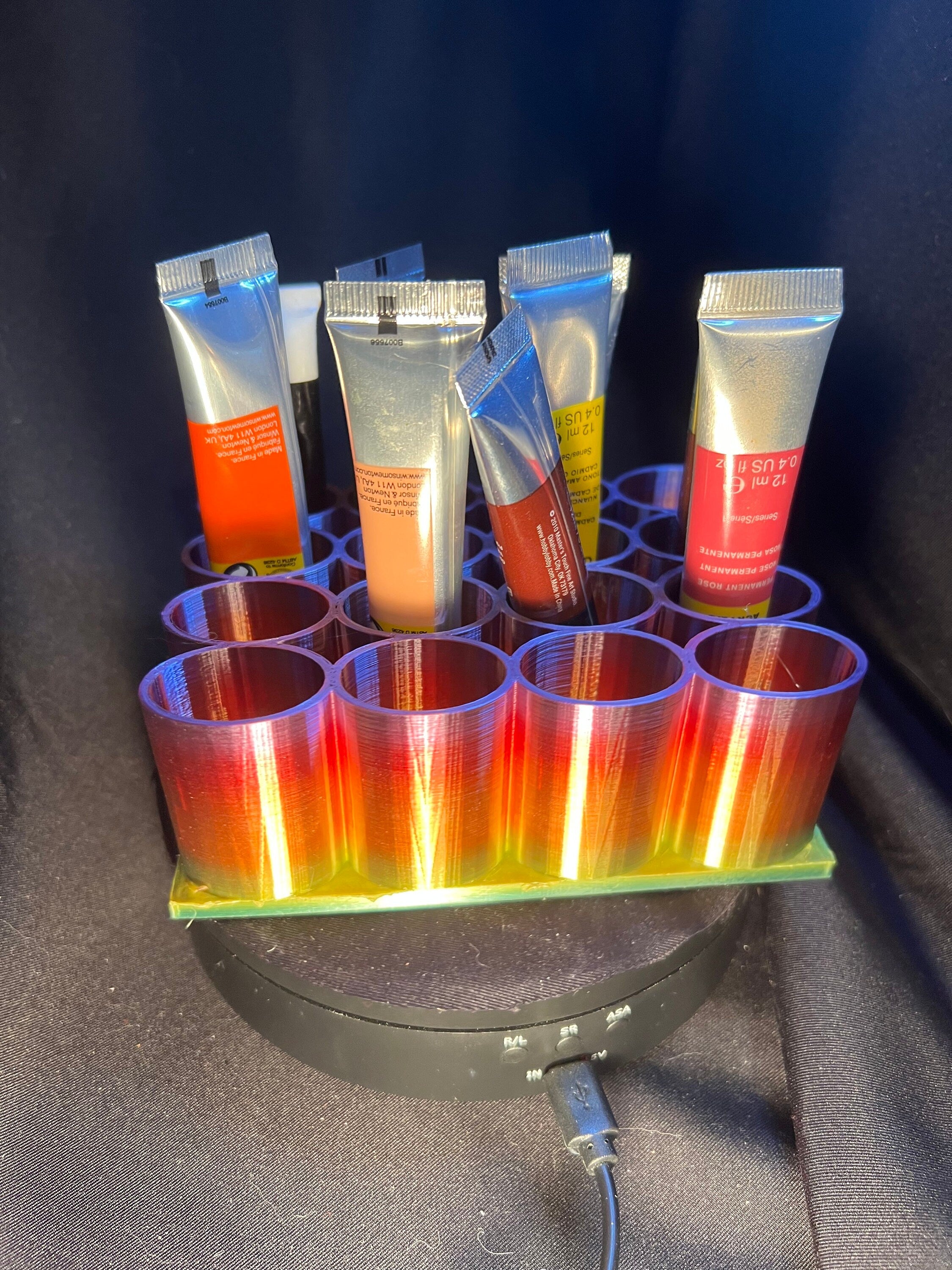 Acrylic Paint Tube Holder: 16 Slot Organizer. For 12 ml / .4 oz tubes.