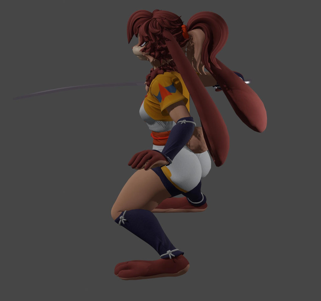 Rabbit Woman Toon with Shamshir figure (Lop)