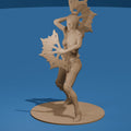 Ninja Woman Figurine / Fan Wielding Warrior Figure