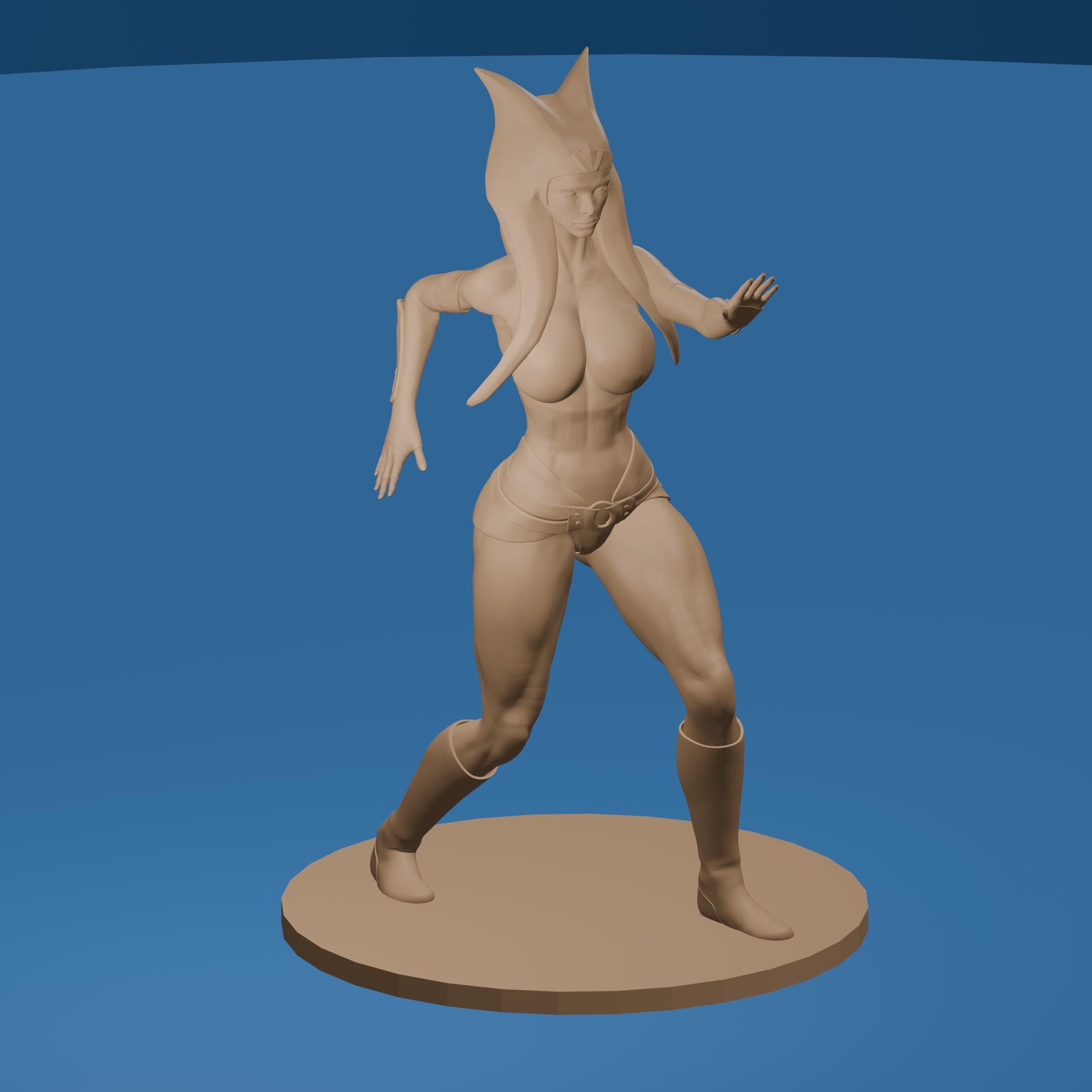 Togruta Warrior Woman with Dual Blades – Fantasy Sci-Fi Collectible Figure