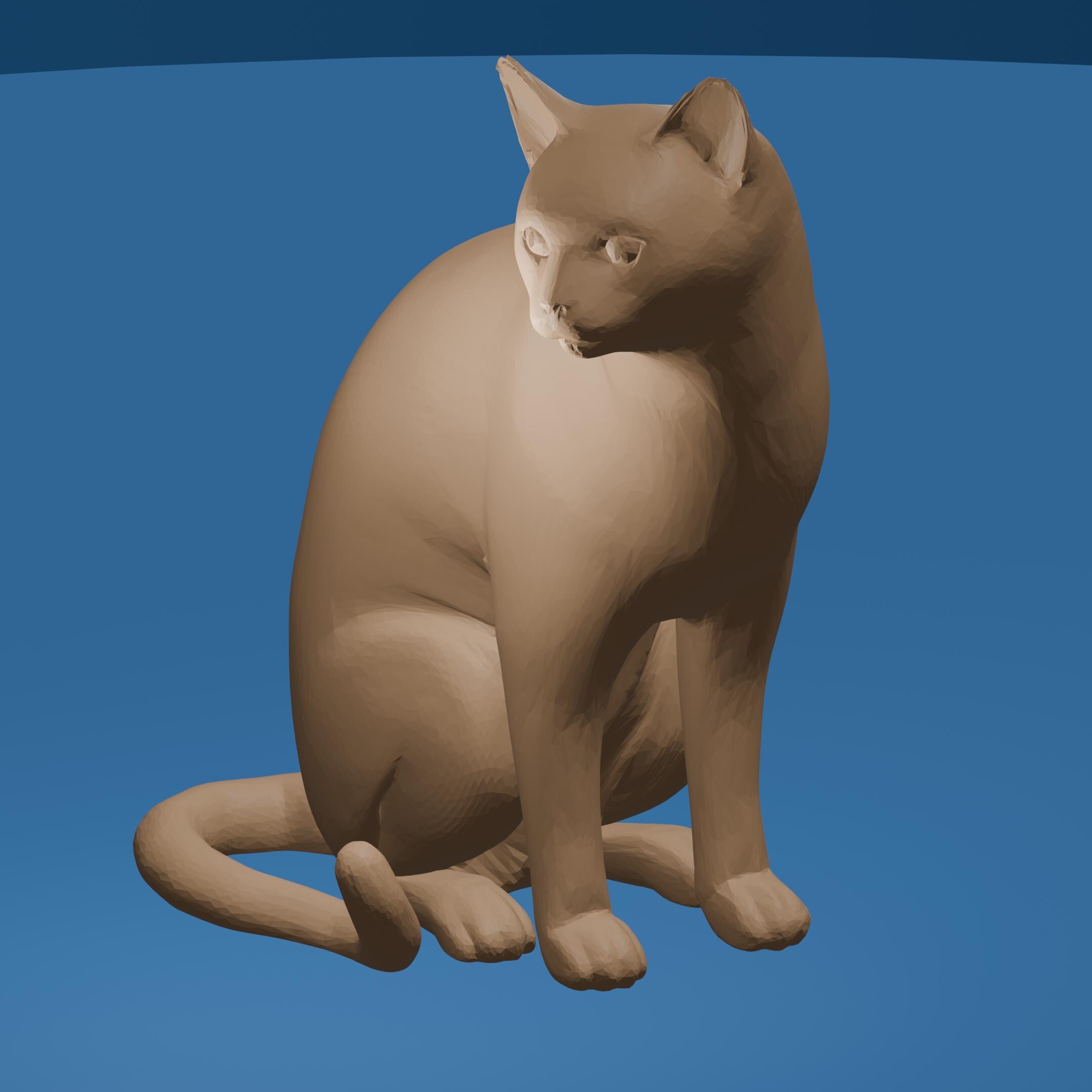 Elegant House Cat Statue: 6-Inch Cat Model