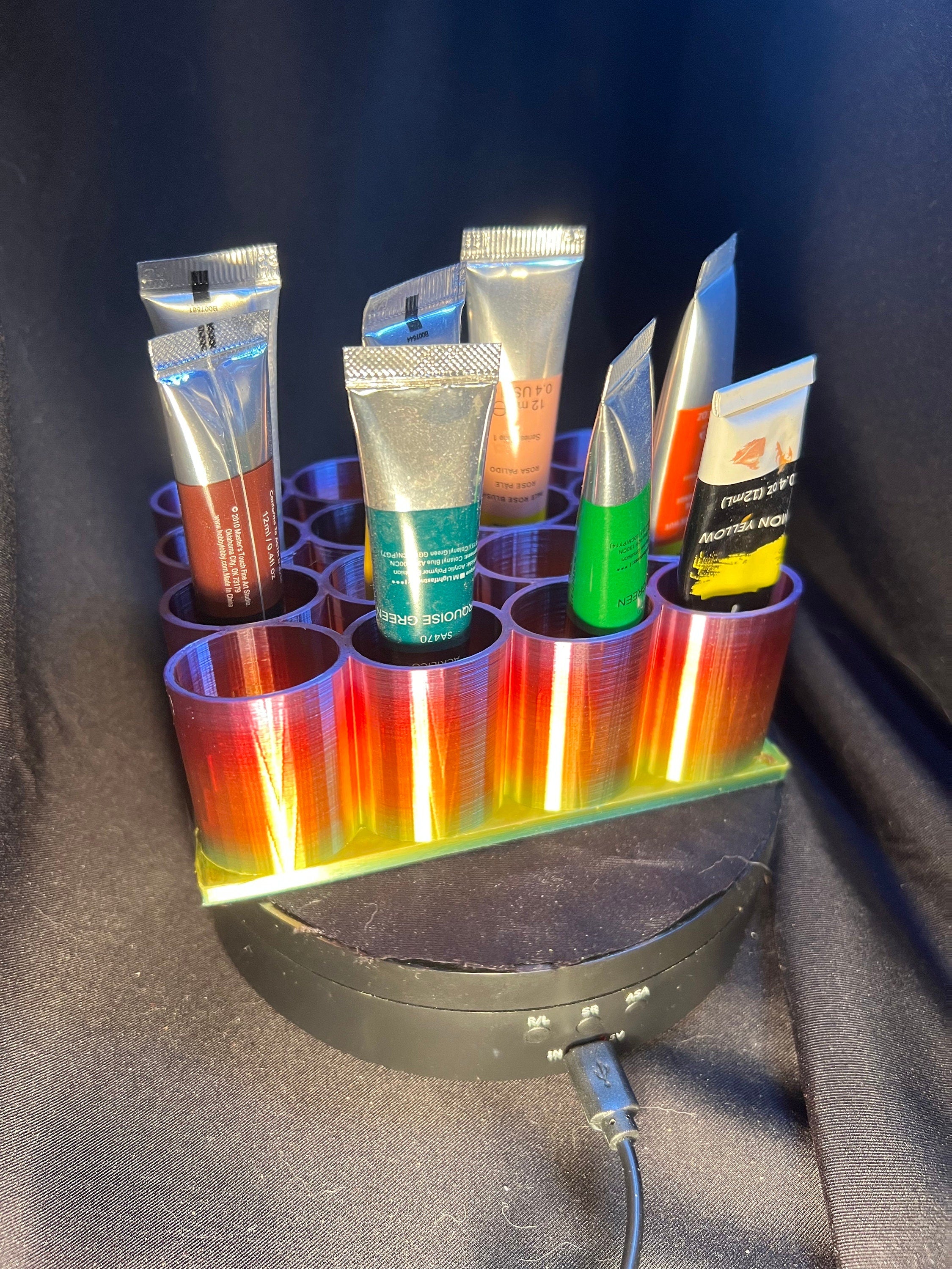 Acrylic Paint Tube Holder: 16 Slot Organizer. For 12 ml / .4 oz tubes.